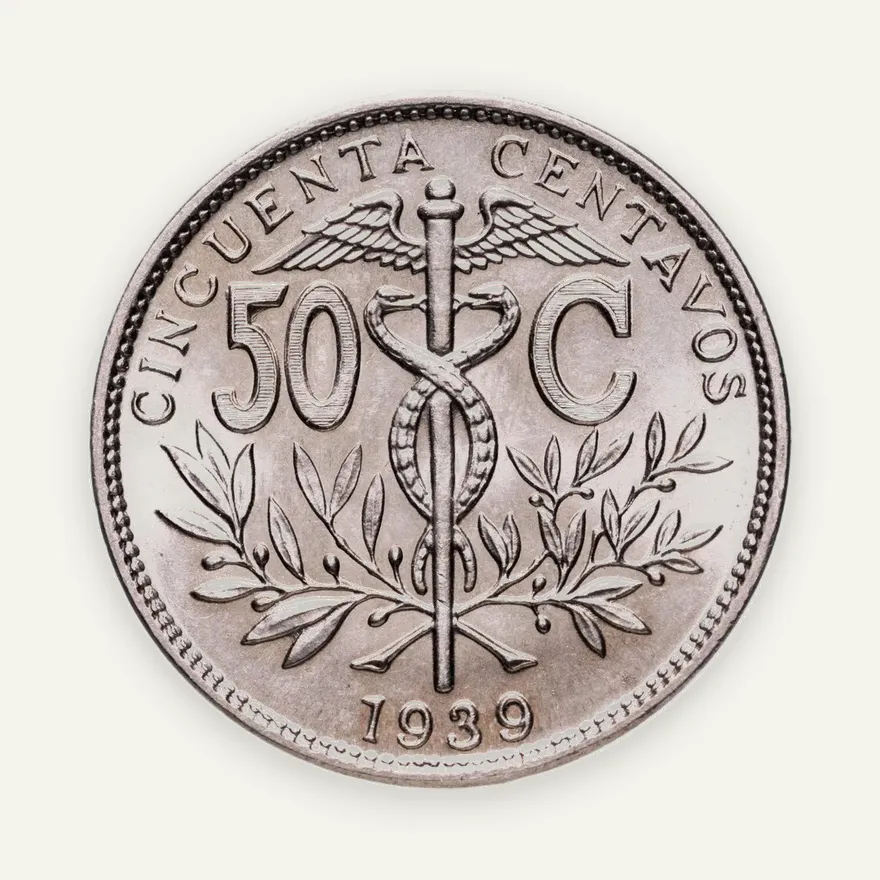 Боливия 50 сентаво (centavos) 1939, реверс