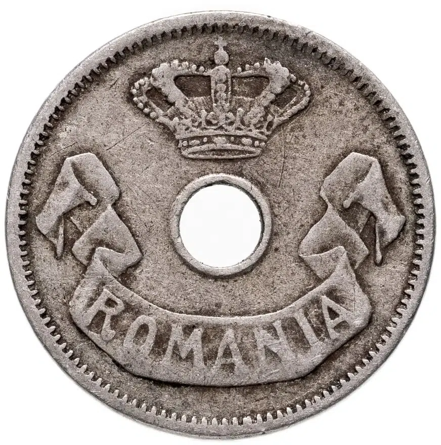 Румыния 5 банов (bani) 1906   Без отметки монетного двора, реверс