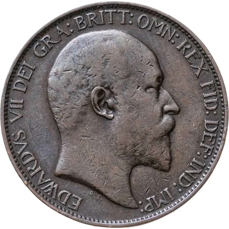 Великобритания 1/2 пенни (penny) 1907, аверс