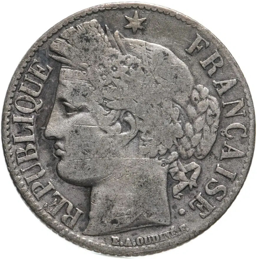 Франция 1 франк (franc) 1888, реверс