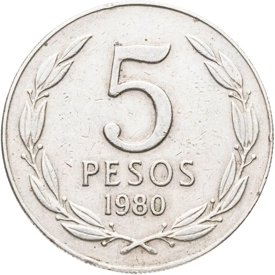 Чили 5 песо (pesos) 1980