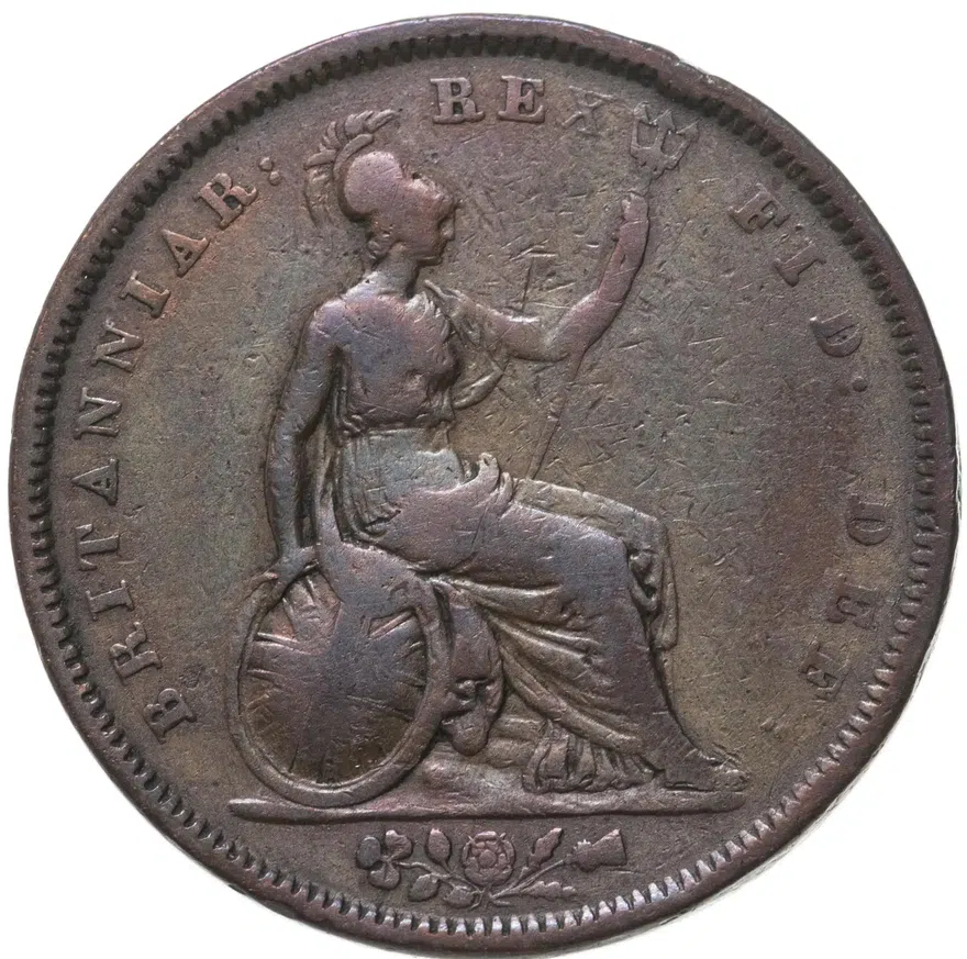Великобритания 1 пенни (penny) 1834, реверс
