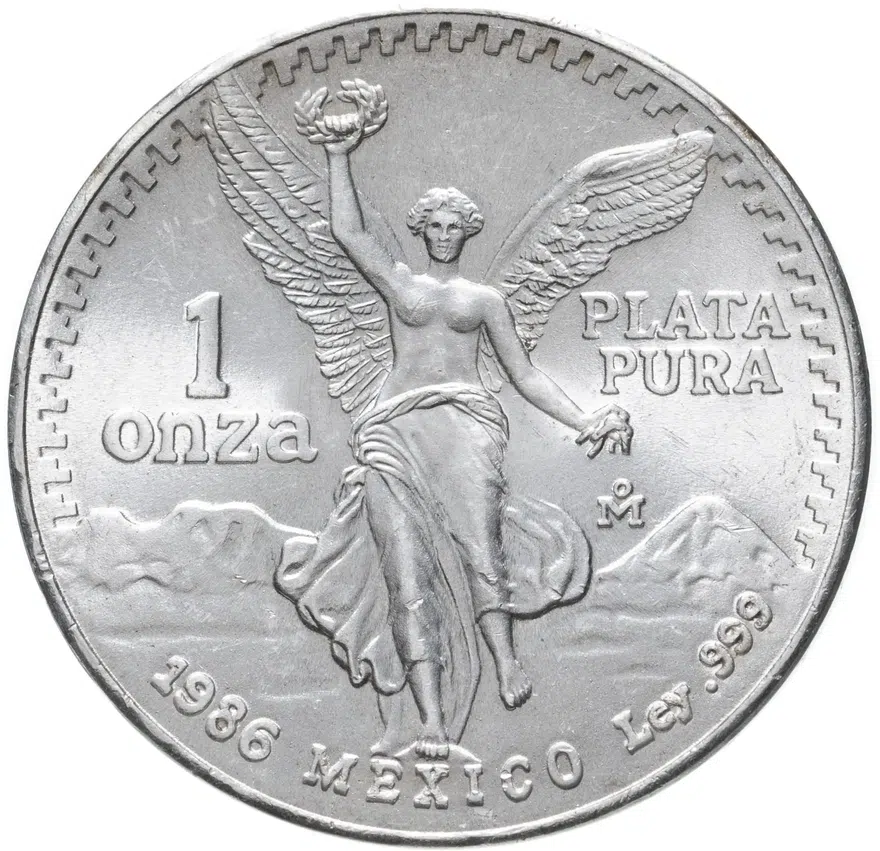 Мексика либертад 1 унция (1 onza,  libertad) 1991 Серебряная инвестиционная монета "Свобода"