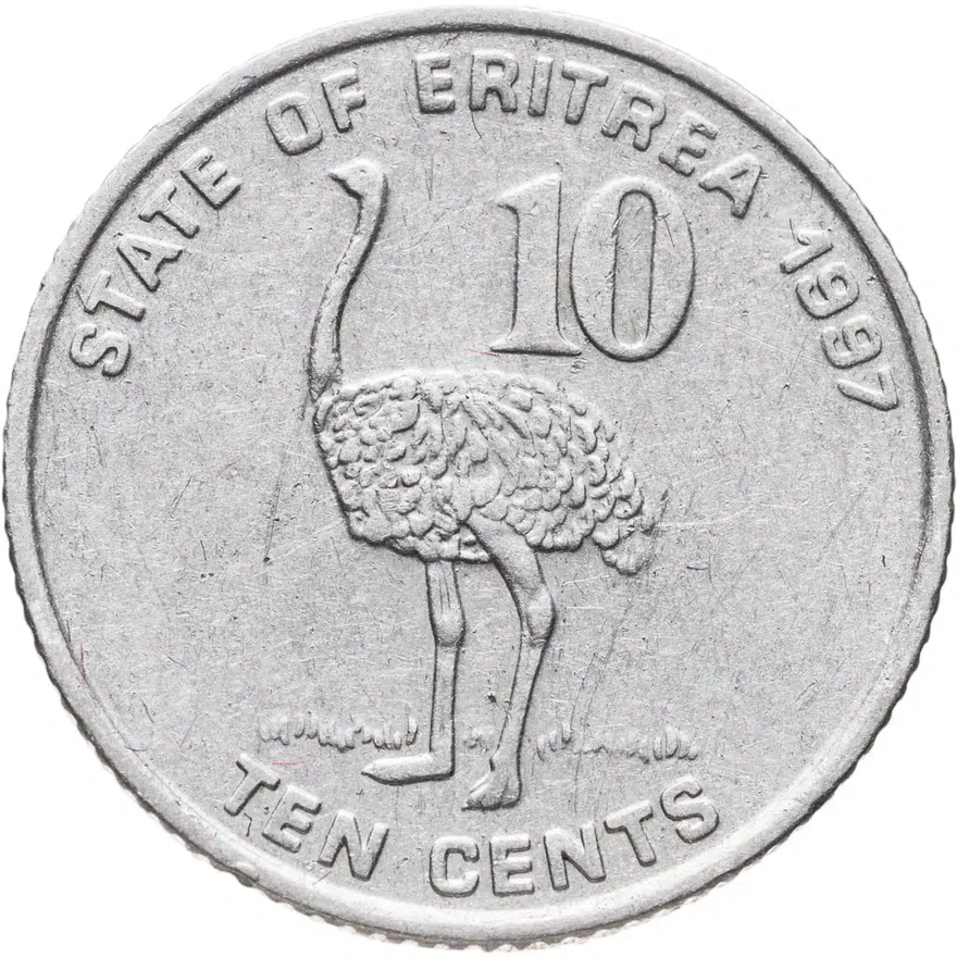 Эритрея 10 центов (cents) 1997, реверс