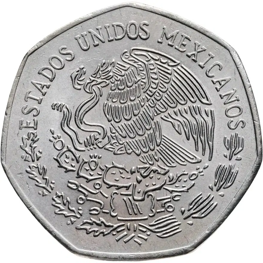 Мексика 10 песо (pesos) 1985  Семиугольник, Медно-никель /не магнетик/, реверс