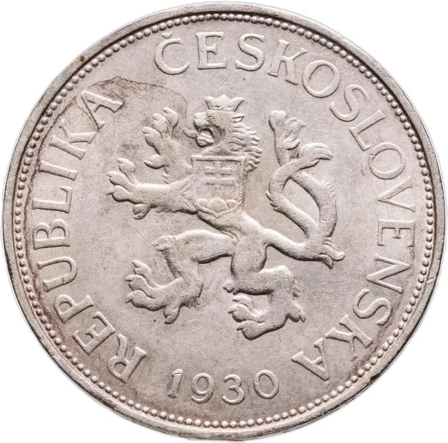 Чехословакия 5 крон (korun) 1930, реверс