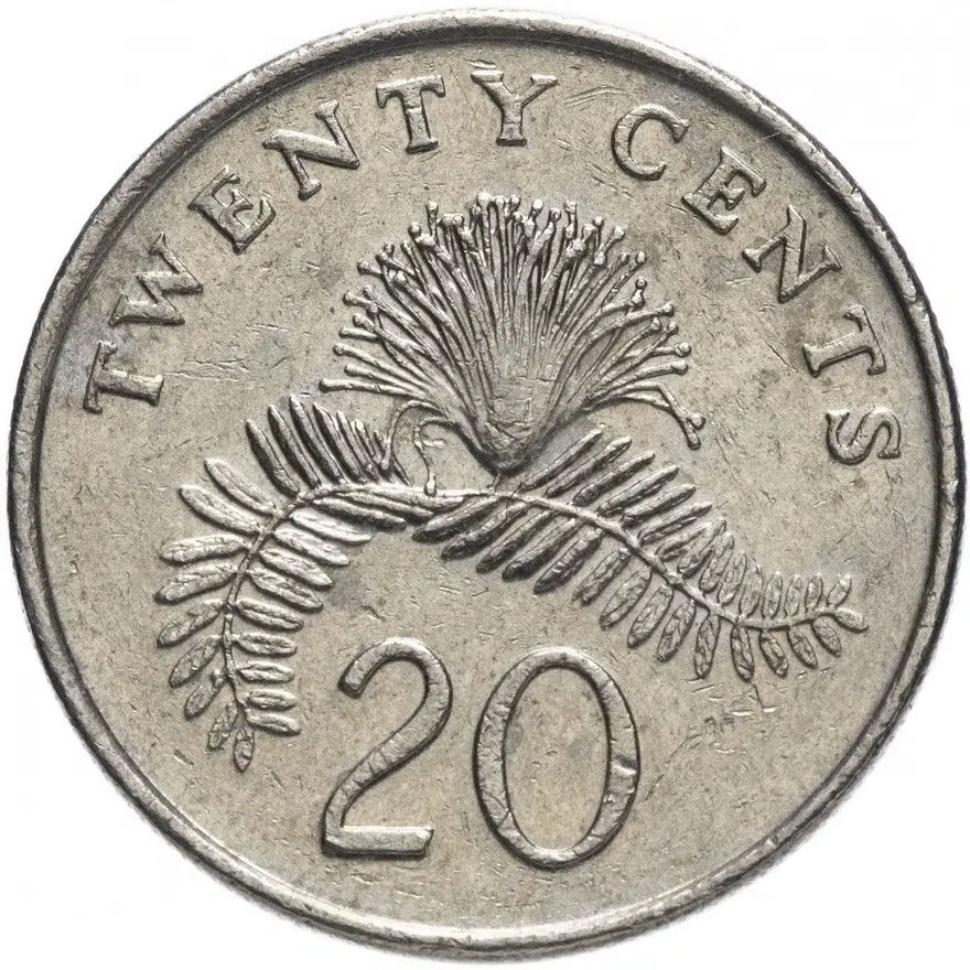 Сингапур 20 центов (cents) 1992-2012, реверс
