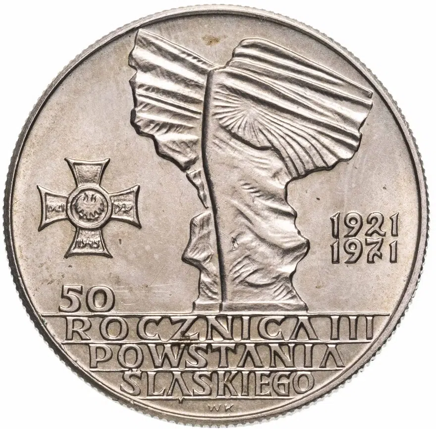 Польша 10 злотых (zlotych) 1971  50 лет с момента присоединения Верхней Силезии, аверс