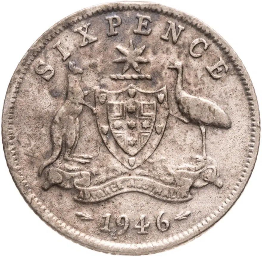 Австралия 6 пенсов (pence) 1946