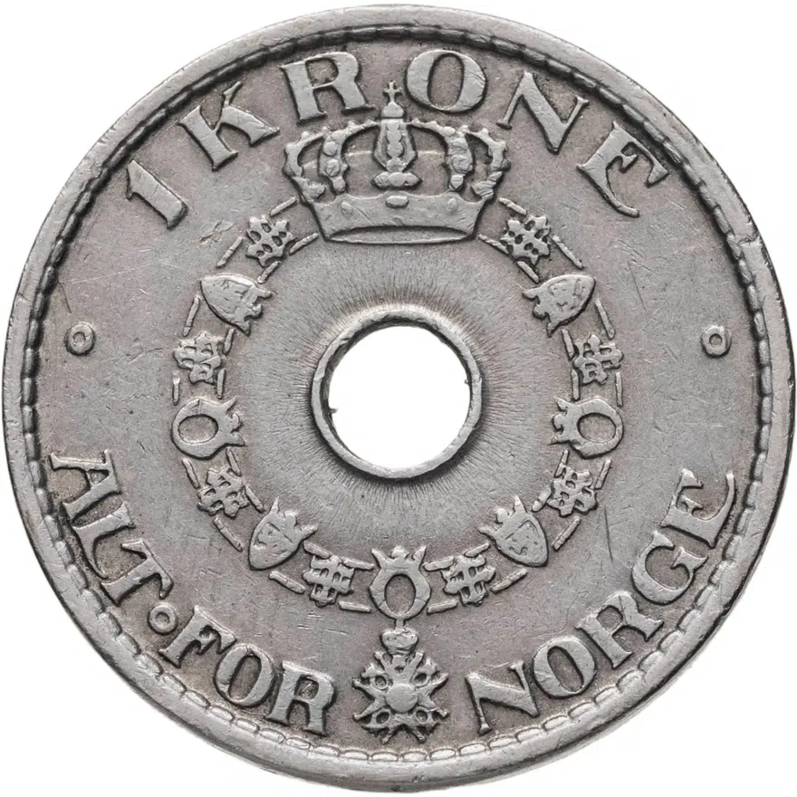 Норвегия 1 крона (crown) 1938, реверс
