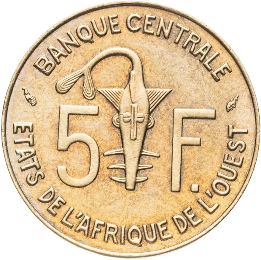 Западная Африка (BCEAO) 5 франков (francs) 1990