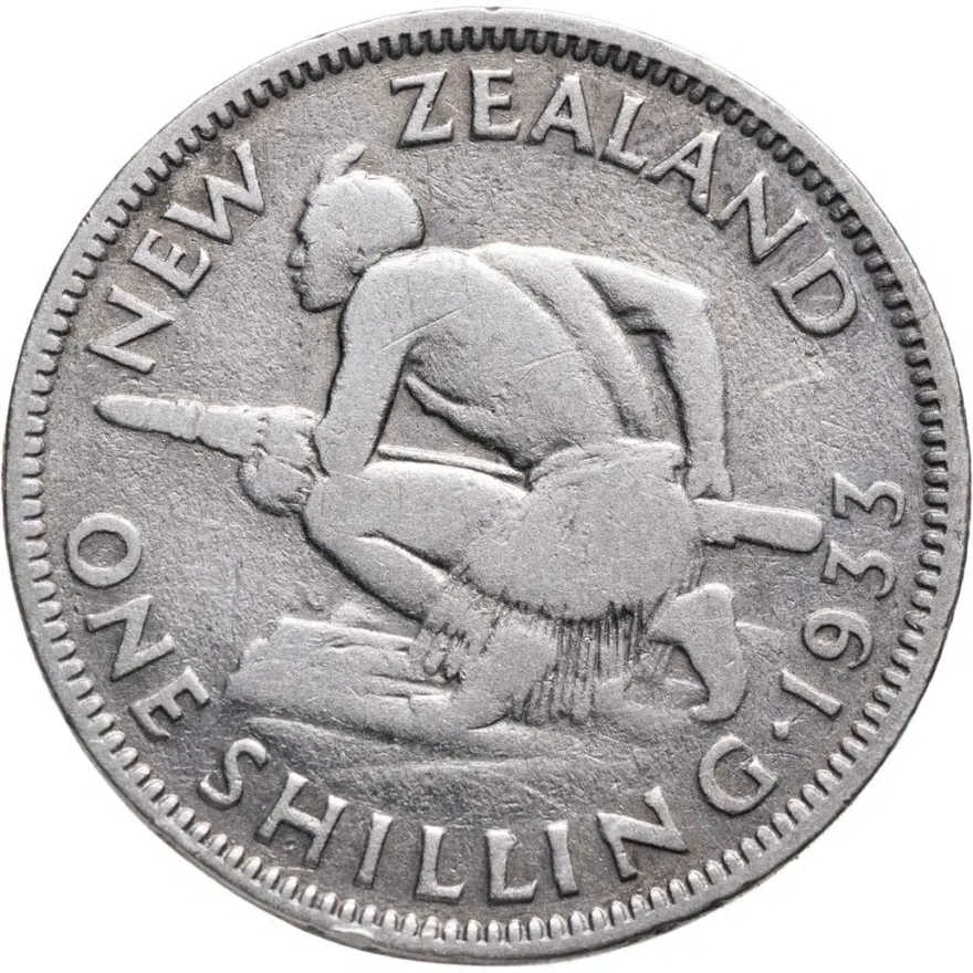 Новая Зеландия 1 шиллинг (shilling) 1933, реверс