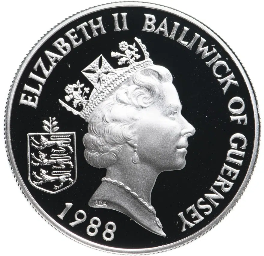 Гернси 2 фунта (pounds) 1988  Короли Англии - Вильгельм II, реверс