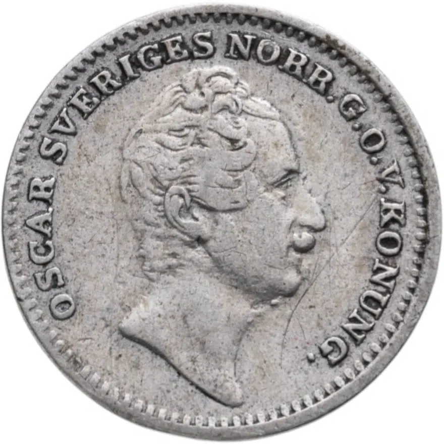 Швеция 1/16 специес-риксдалера (riksdaler species) 1848, реверс