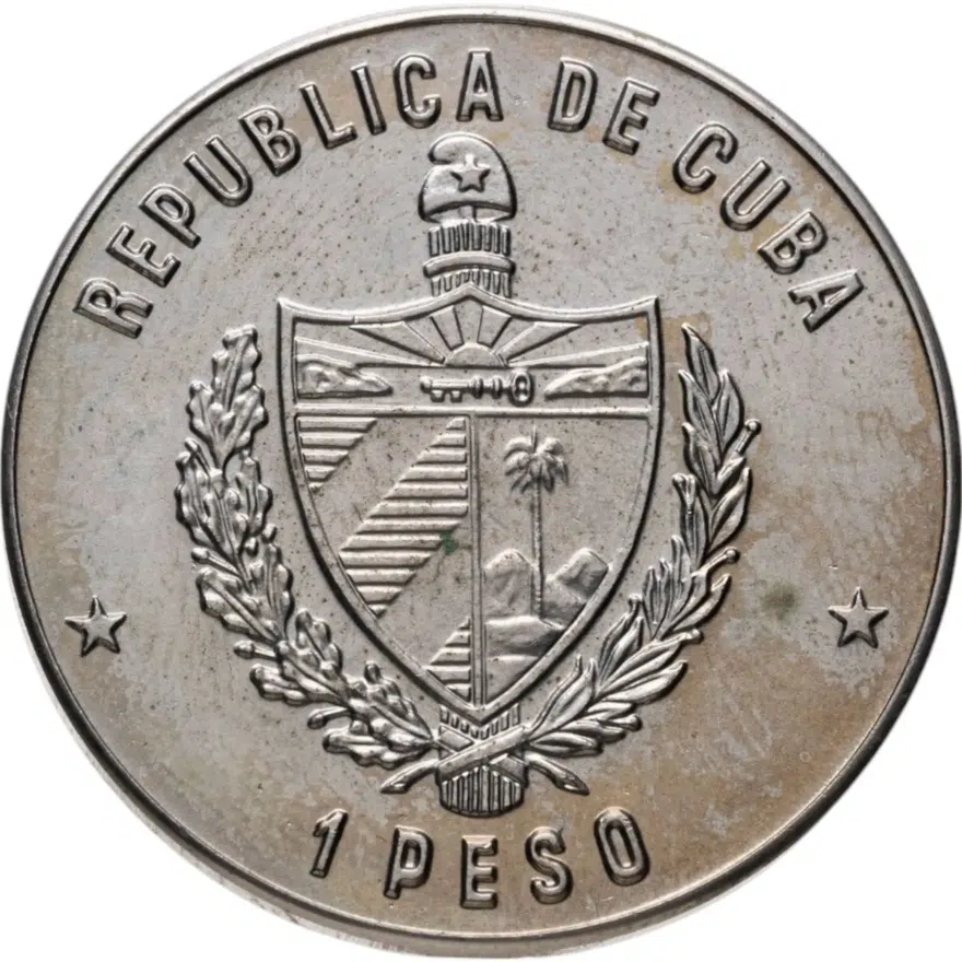 Куба 1 песо (peso) 1989  220 лет со дня рождения Александра фон Гумбольдта медно-никелевый сплав, реверс