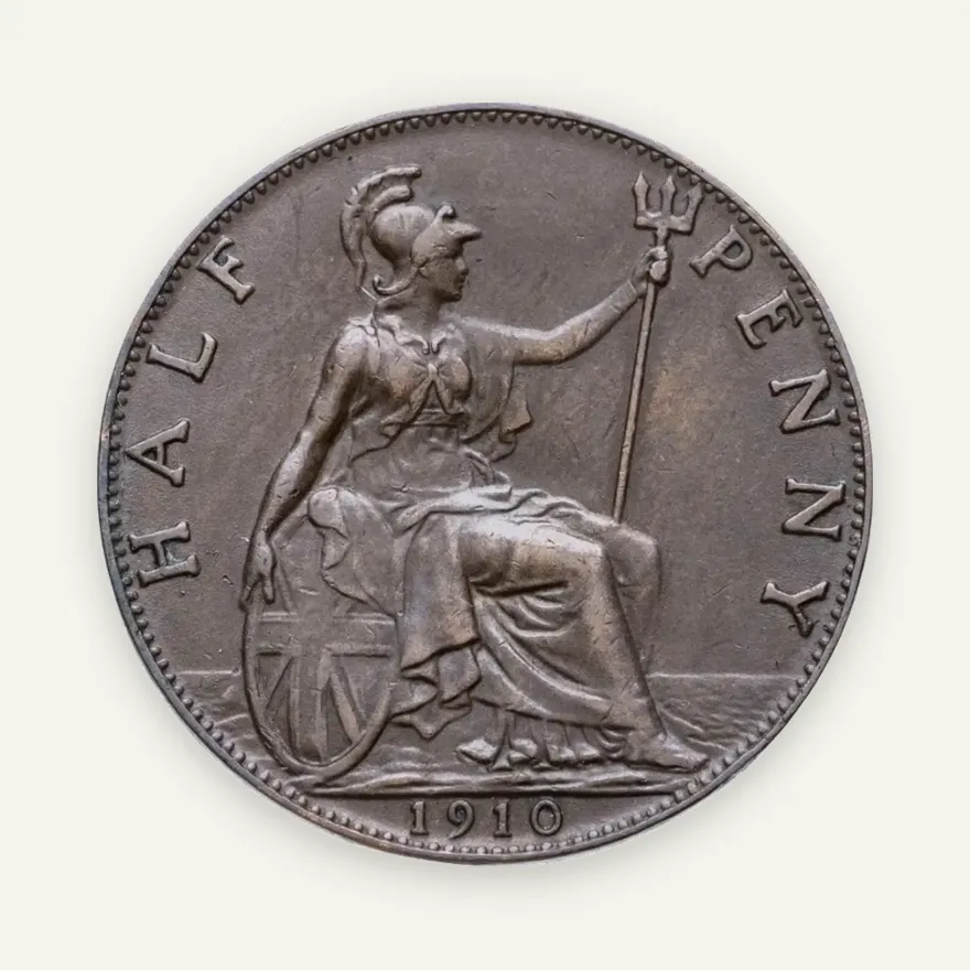 Великобритания 1/2 пенни (penny) 1910, аверс