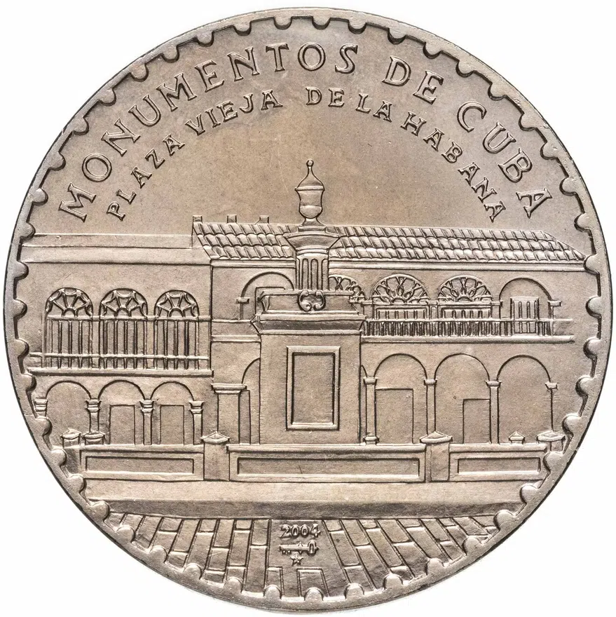Куба 1 песо (peso) 2004  Монументы Кубы - Площадь Вьеха, аверс
