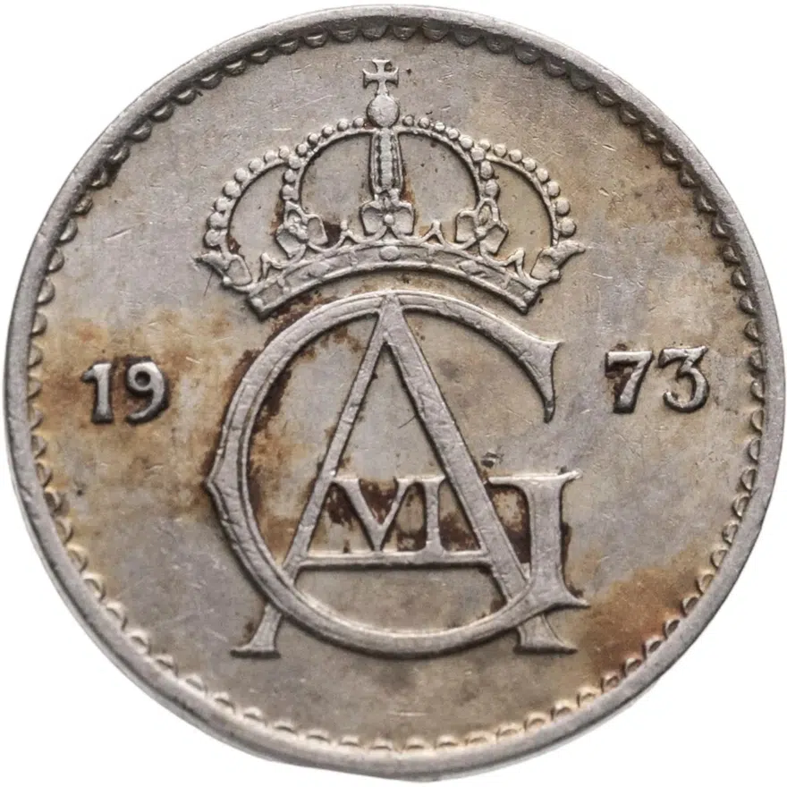 Швеция 10 эре (ore) 1973, аверс