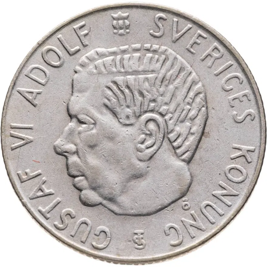 Швеция 1 крона (crown) 1955, аверс
