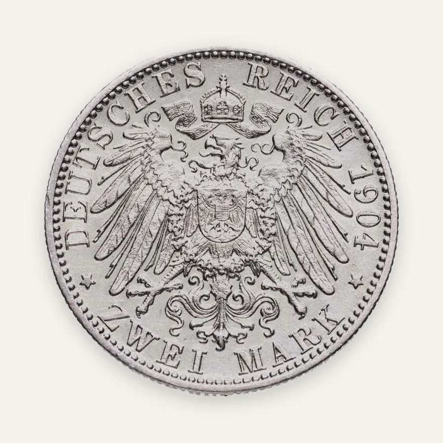 Германия (Империя) 2 марки (mark) 1904, реверс