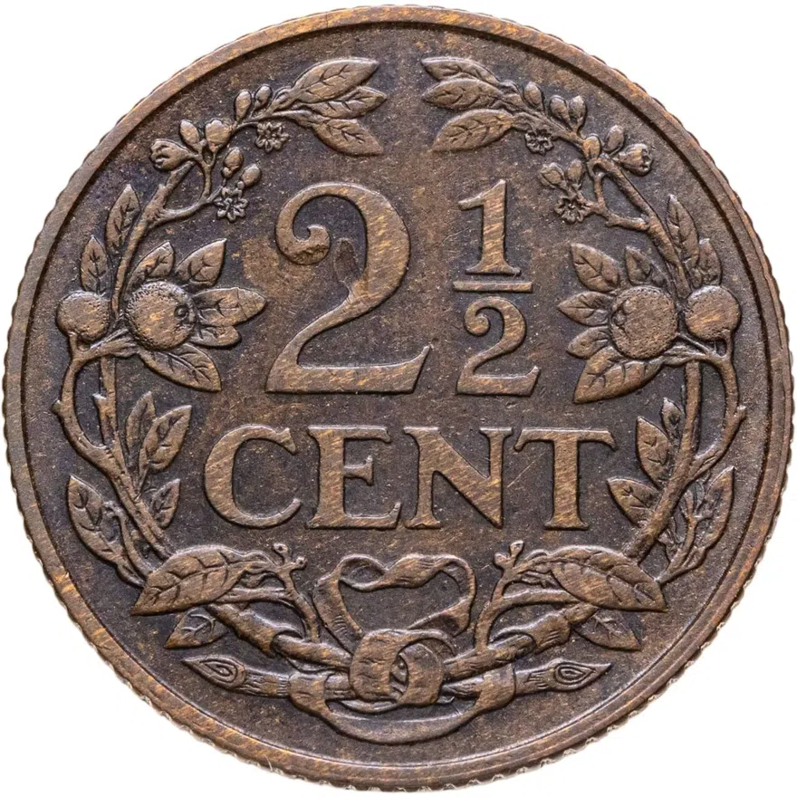 Нидерланды 2 1/2 цента (cent) 1916