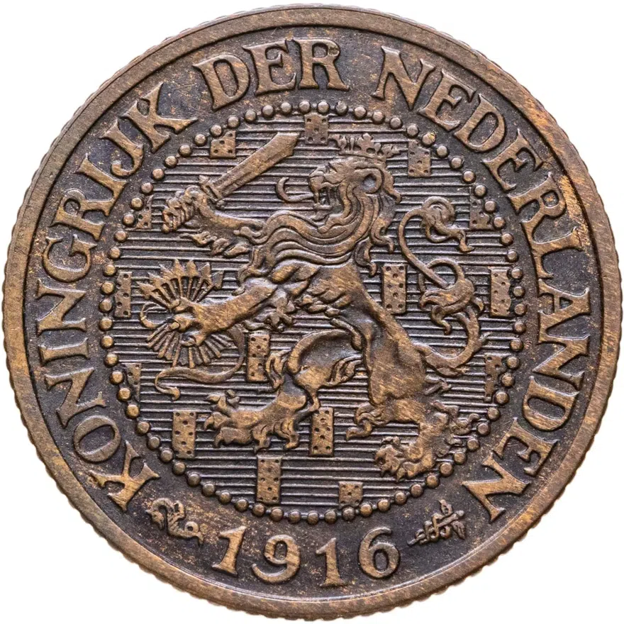 Нидерланды 2 1/2 цента (cent) 1916, реверс