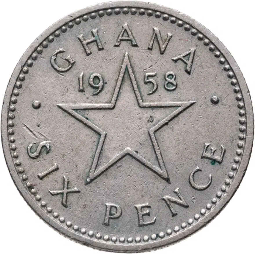 Гана 6 пенсов (pence) 1958