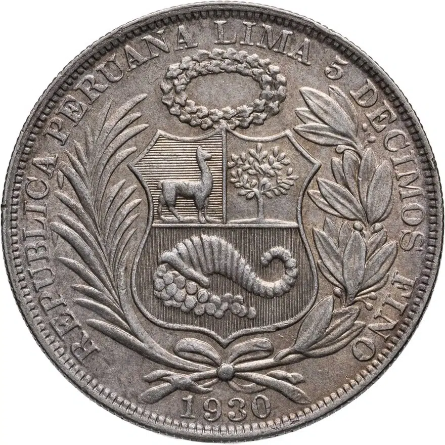 Перу 1 соль 1930, реверс
