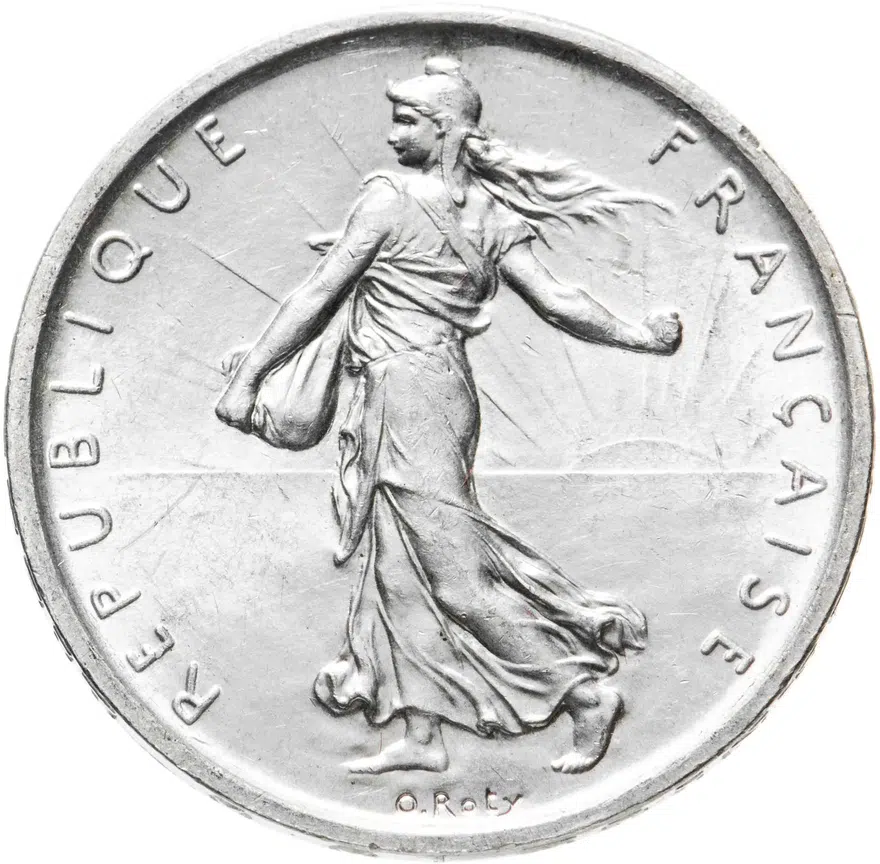Франция 5 франков (francs) 1960, реверс