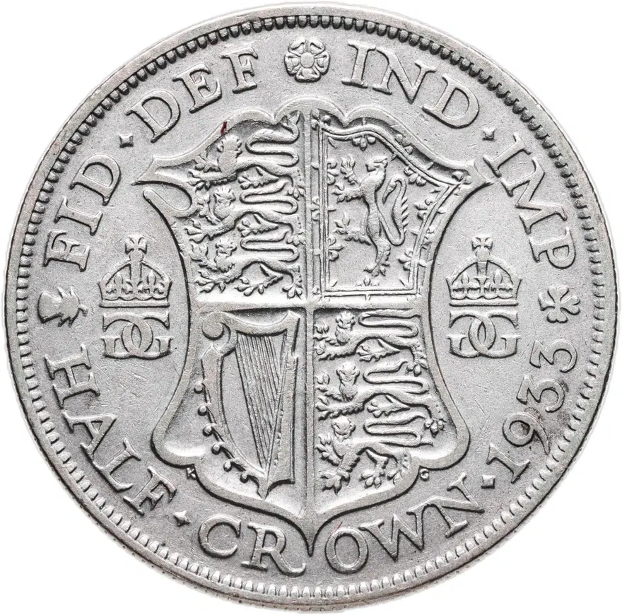 Великобритания 1/2 кроны (crown) 1933, реверс