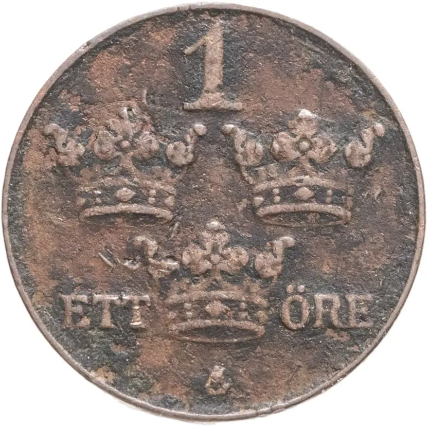 Швеция 1 эре (ore) 1935, аверс
