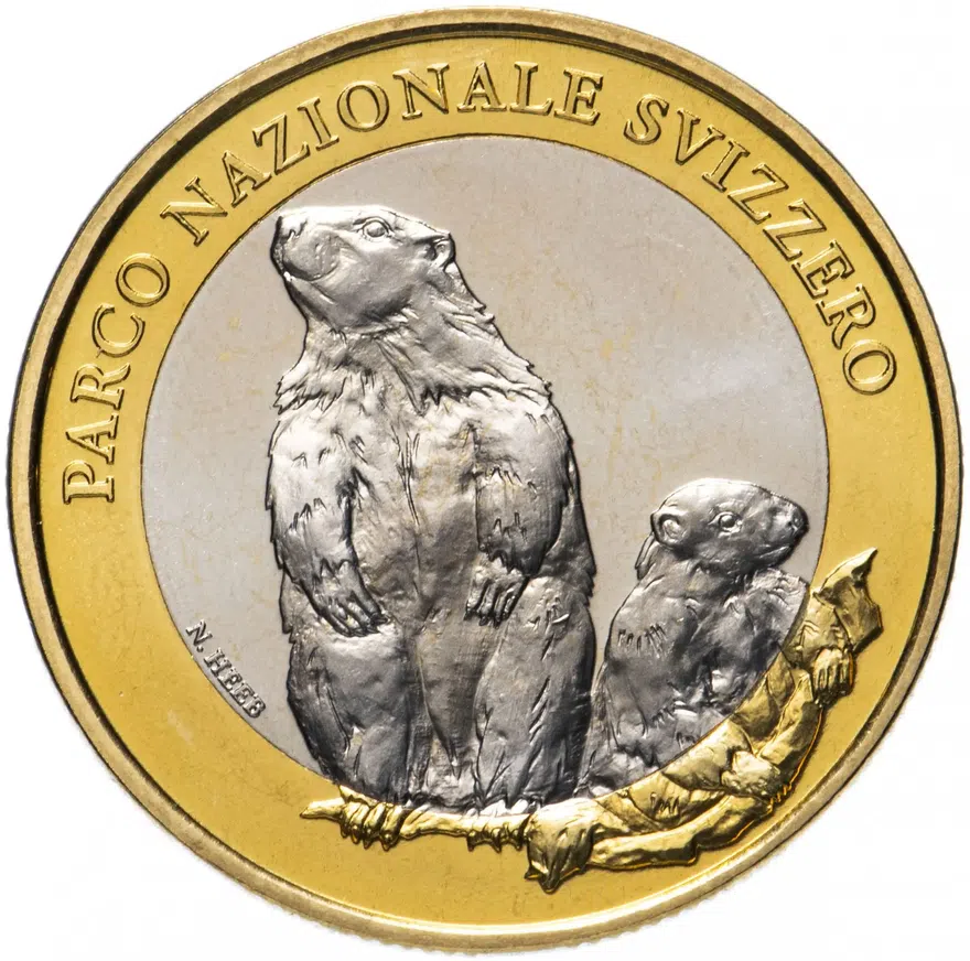 Швейцария 10 франков (francs) 2010 "Швейцарский национальный парк - альпийский сурок"