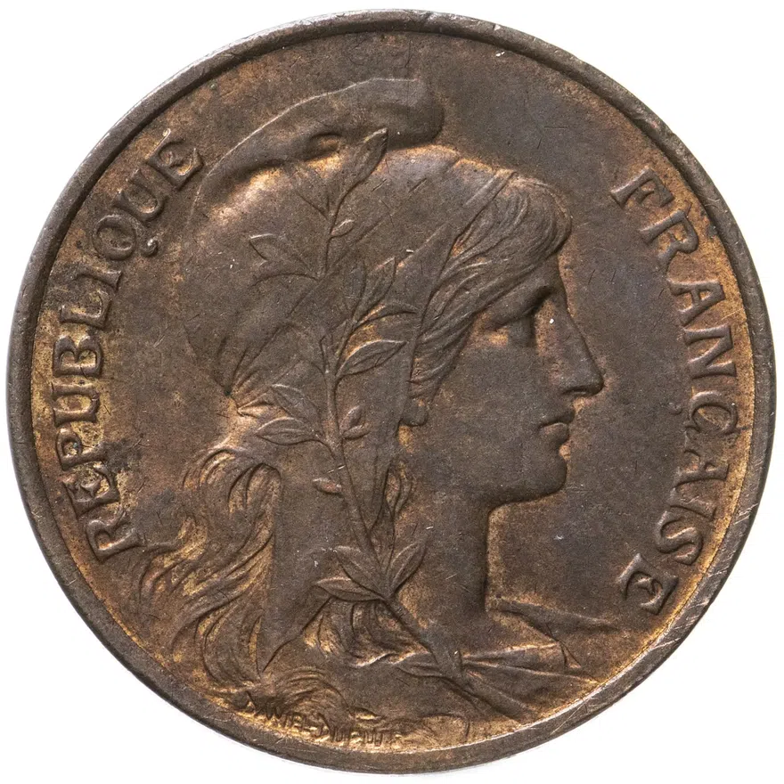 Франция 5 сантимов (centimes) 1904, аверс