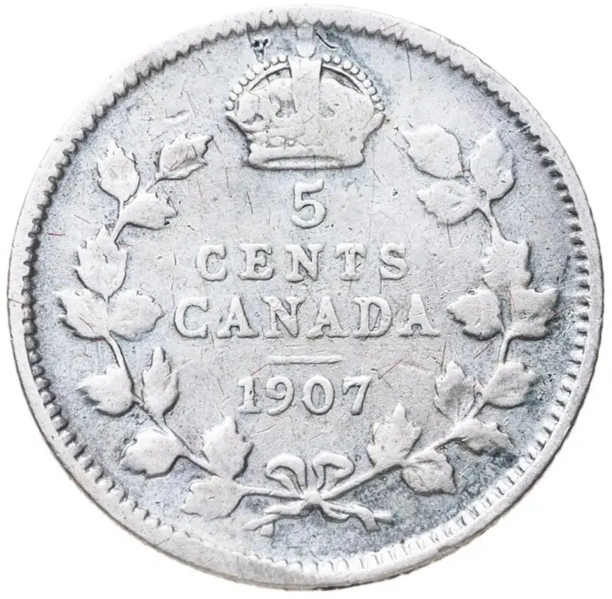 Канада 5 центов (cents) 1907, реверс