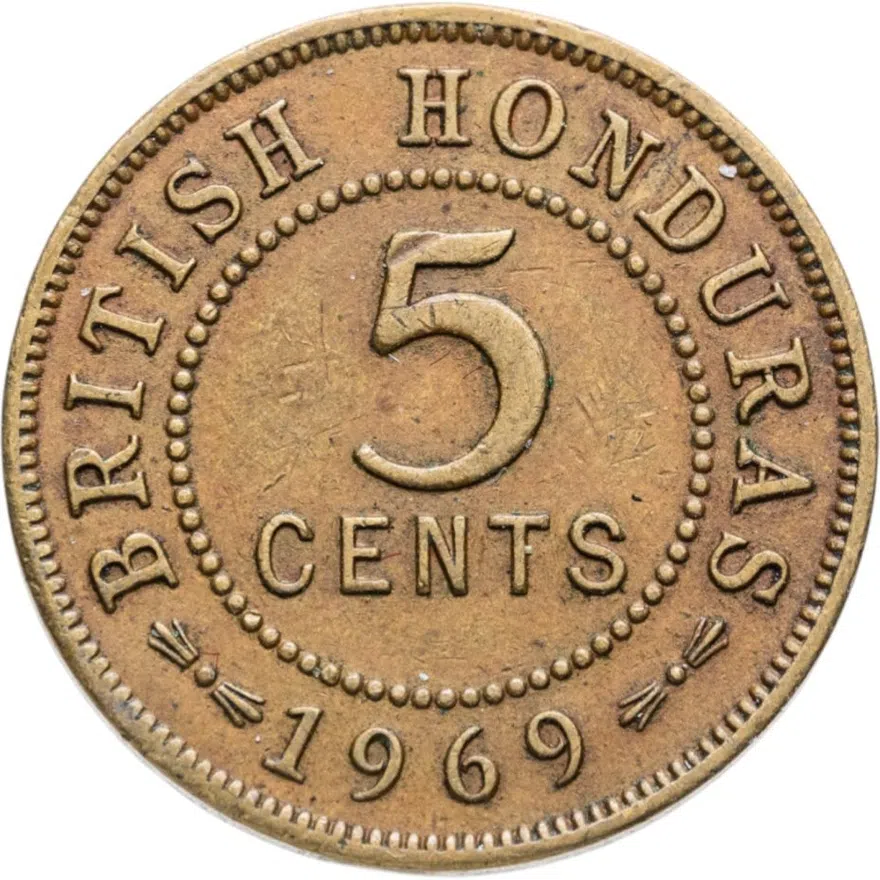Британский Гондурас 5 центов (cents) 1969