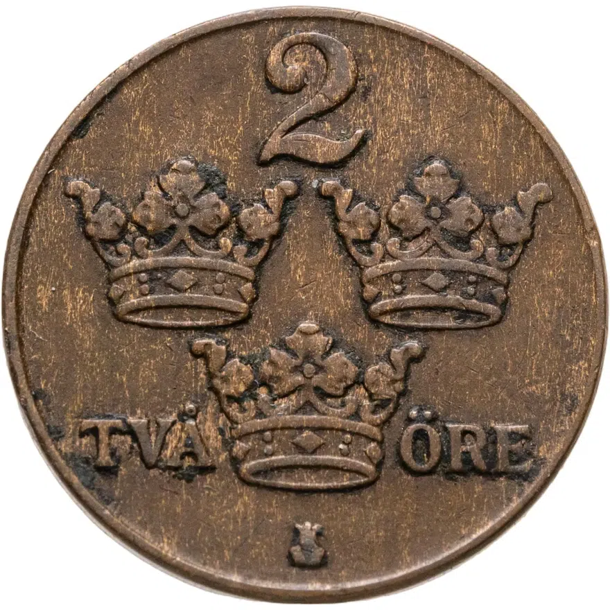 Швеция 2 эре (ore) 1930, аверс