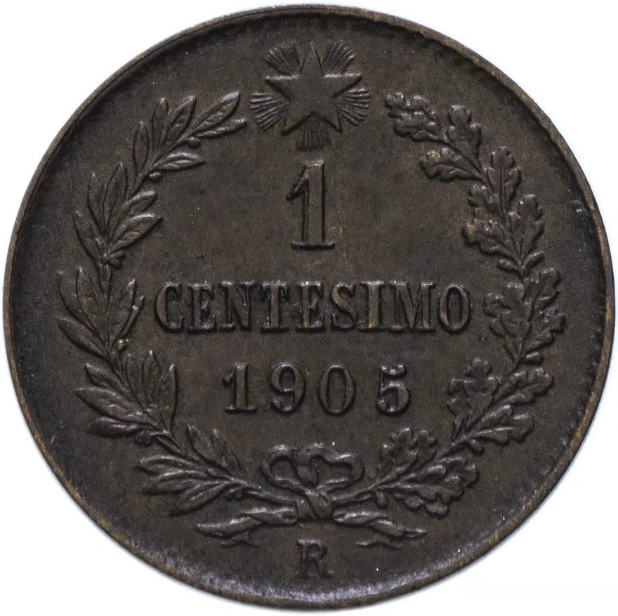 Италия 1 чентезимо (centesimo) 1905, реверс