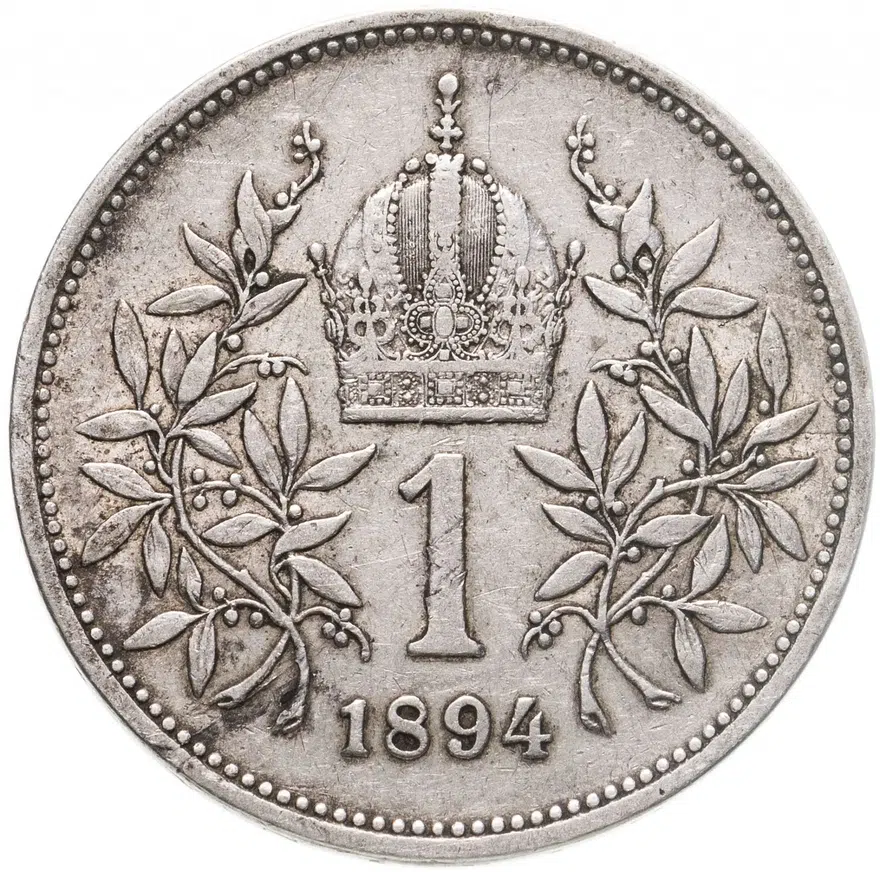 Австро-Венгрия 1 крона (krone) 1894, монета для Австрии, реверс
