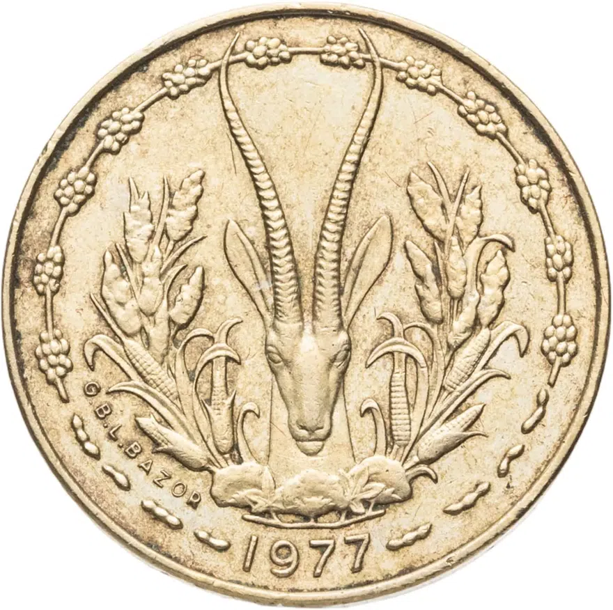Западная Африка (BCEAO) 5 франков (francs) 1977