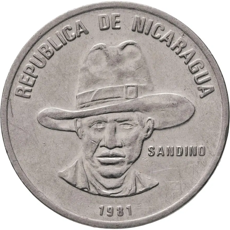 Никарагуа 25 сентаво (centavos) 1981, реверс