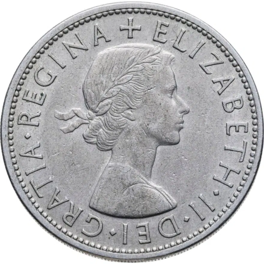 Великобритания 1/2 кроны (crown) 1957, аверс