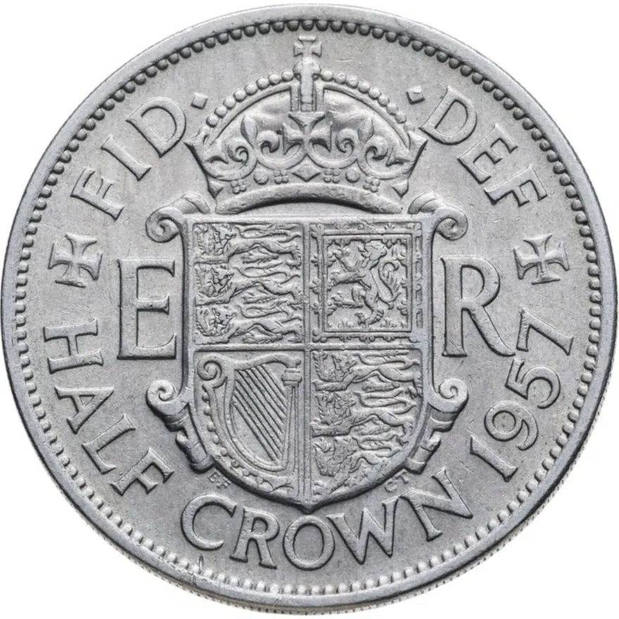 Великобритания 1/2 кроны (crown) 1957, реверс