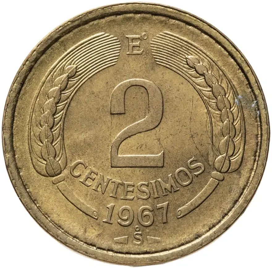 Чили 2 сентесимо (centesimos) 1967, реверс