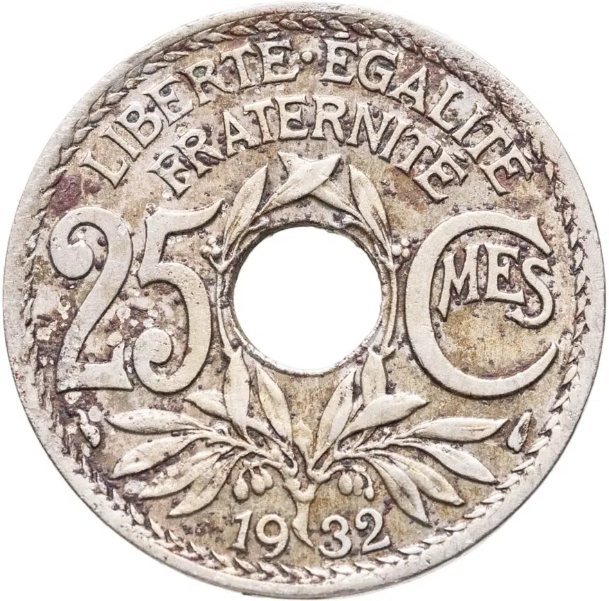 Франция 25 сантимов (centimes) 1932, аверс