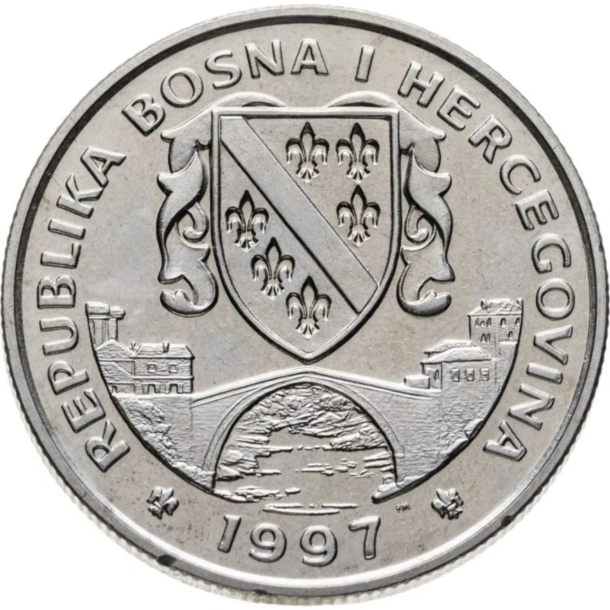 Босния и Герцеговина 1 суверен (suverena) 1997 Лошади - арабский скакун, реверс