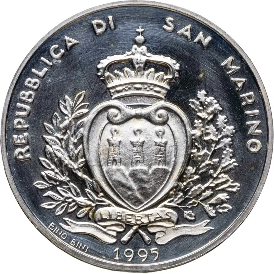 Сан-Марино 1000 лир (lire) 1995 "XXVI летние Олимпийские Игры, Атланта 1996", реверс