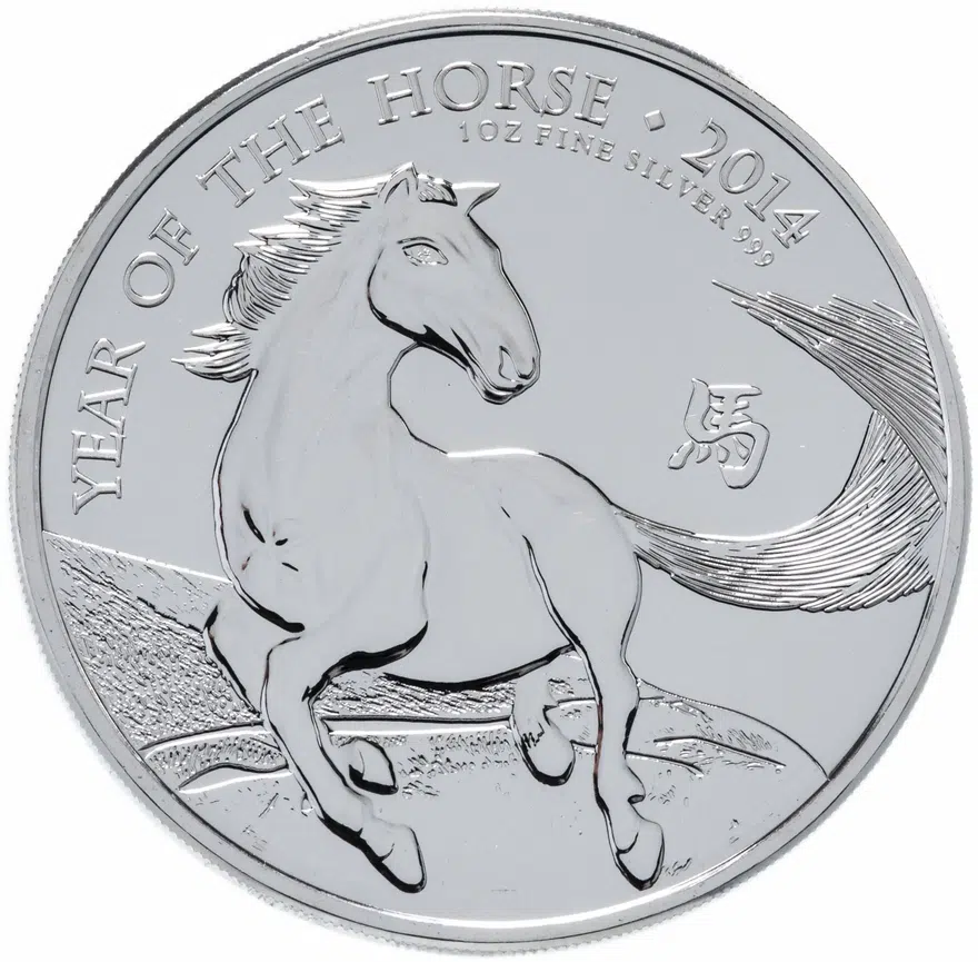 Великобритания 2 фунта (pounds) 2014 "Китайский гороскоп - год лошади", реверс