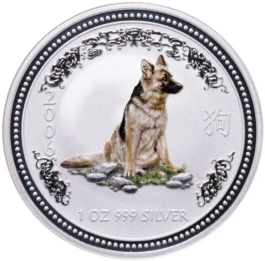 Австралия 1 доллар (dollar) 2006 "Год собаки" с позолотой