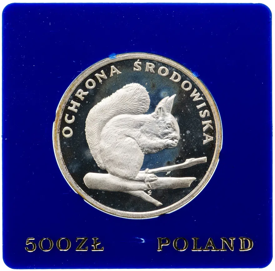 Польша 500 злотых (zlotych) 1985 "Охрана окружающей среды - Белка"