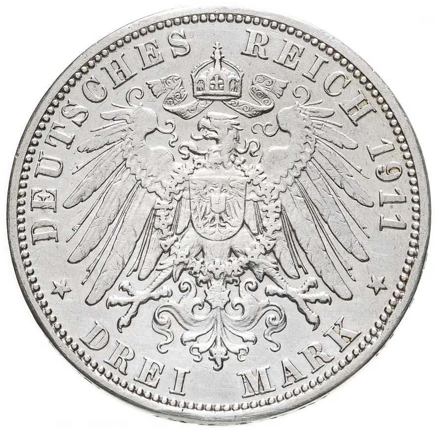 Германская Империя (Пруссия) 3 марки 1911, аверс